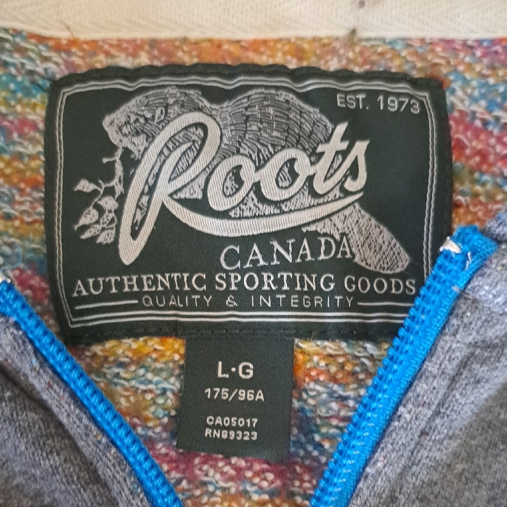 Roots Gray Hoodie with Blue Accents - Picture 2 of 5